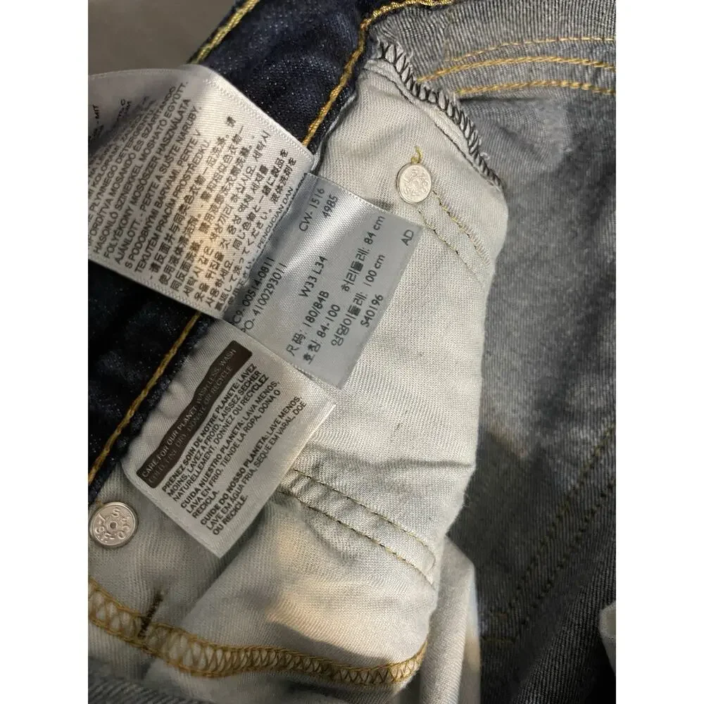 Levi’s 514 Straight Jeans W33 L34 Dark Wash Excellent Condition